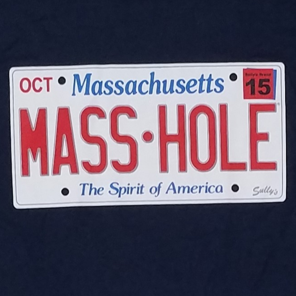 Mens T-Shirt "Mass-Hole" Size L